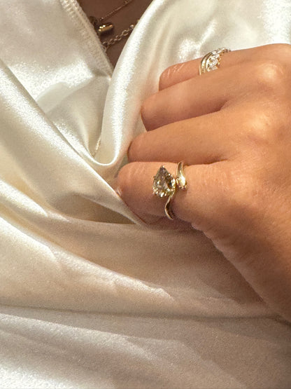 Pear Champagne Ring