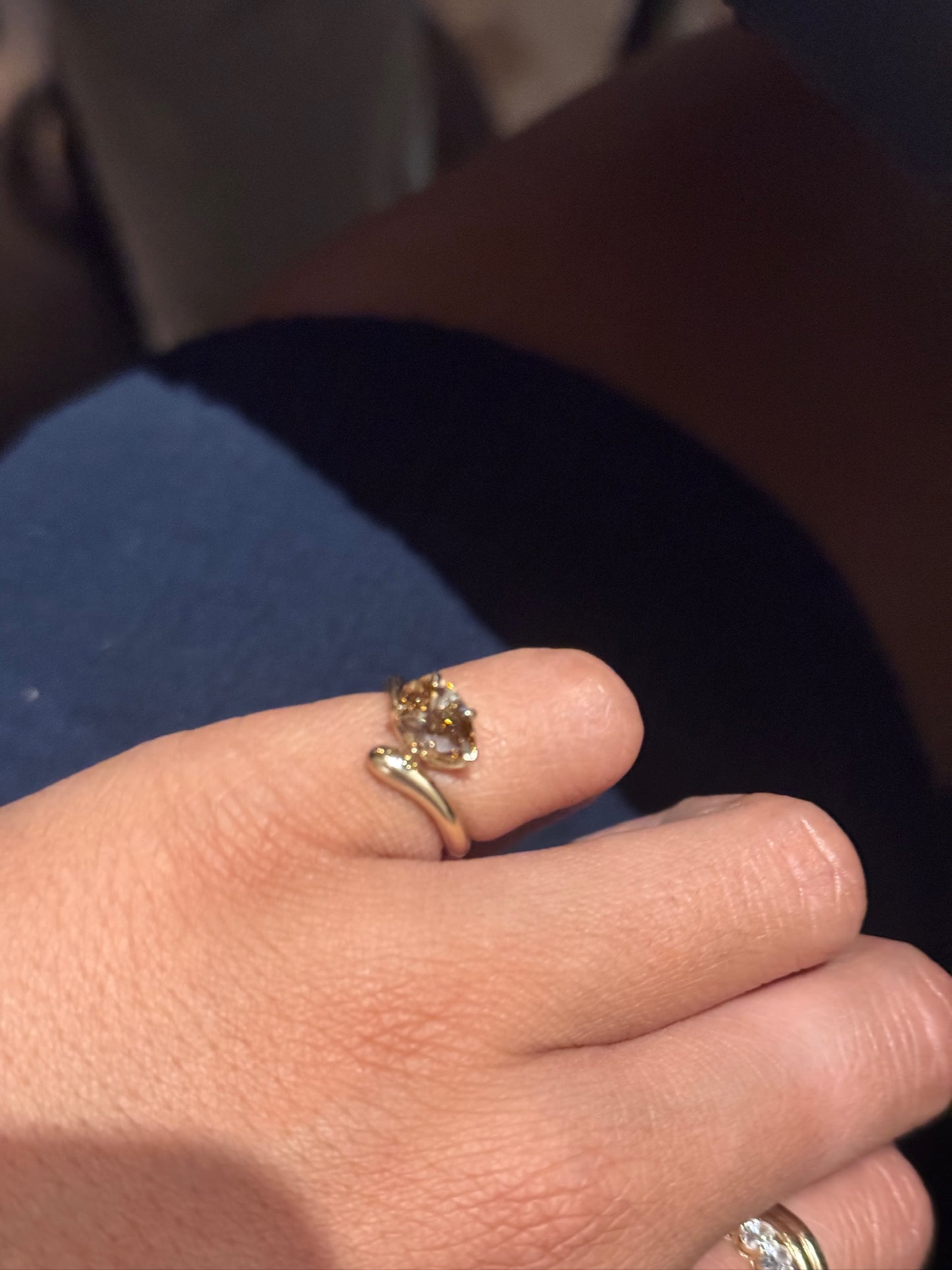 Pear Champagne Ring